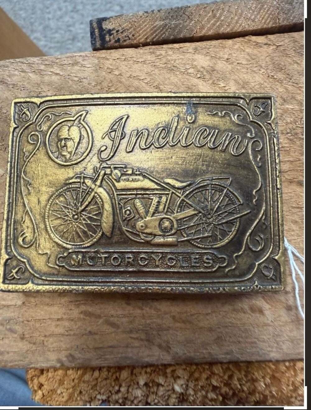 Vintage Indian Motorcycles Brass Tone Belt Buckle